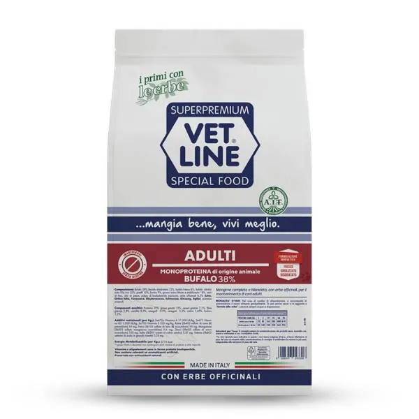 Crocchette Vet Line Adulti al Bufalo per Cani - 12,5 kg