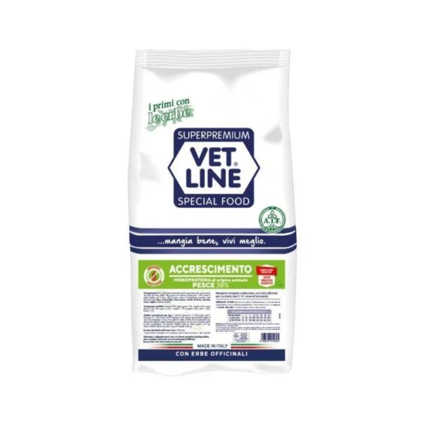 Vet Line Accrescimento al Pesce - Crocchette per Cuccioli, 12,5 kg
