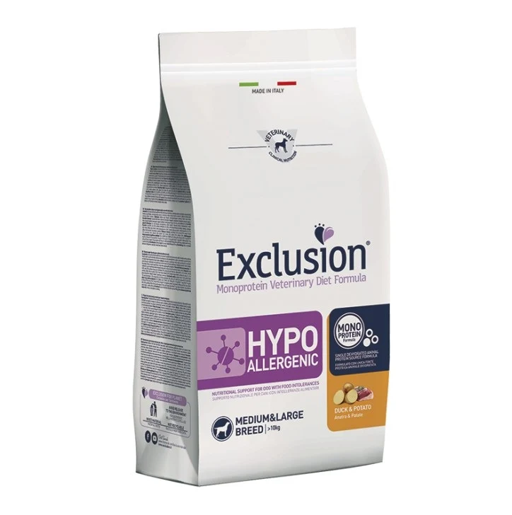 EXCLUSION CANE DIET HYPOALLERGENIC ADULTO MEDIUM&LARGE ANATRA & PATATE 2 KG