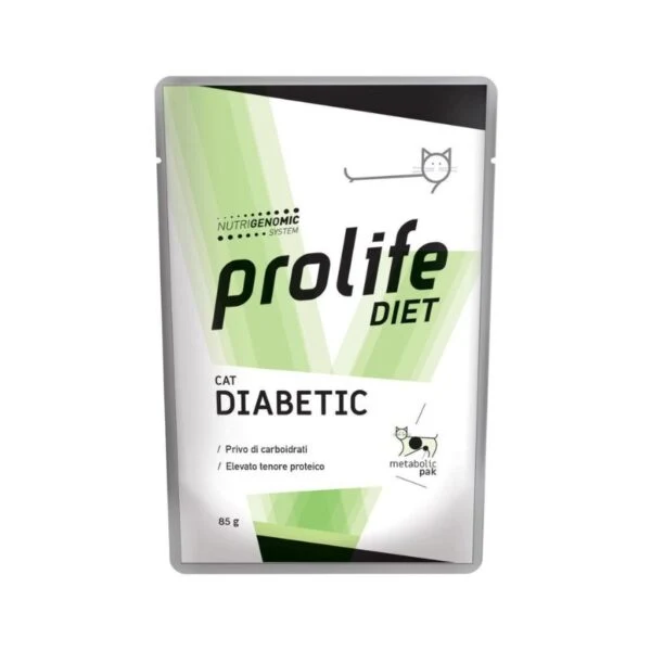 Prolife Gatto VET Diabetic - Alimento Veterinario per Gatti Diabetici - 85g