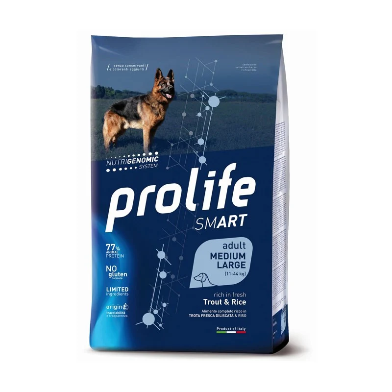 Prolife Cane Smart Adult Trota e Riso Medium/Large - Crocchette - 12 kg