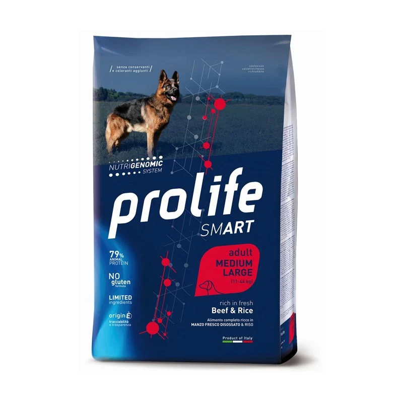 Prolife Cane Smart Adult Manzo e Riso Medium/Large - Crocchette - 12 kg