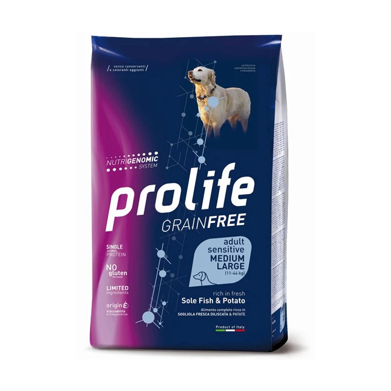 Prolife Cane Sensitive Grain Free Sogliola e Patate Medium/Large - 10 kg