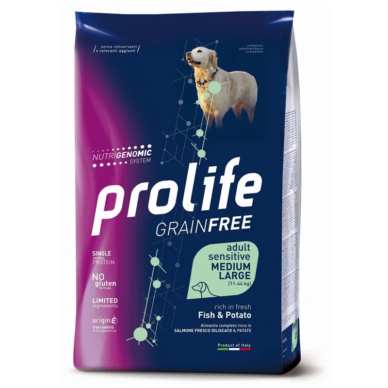 Prolife Cane Sensitive Grain Free Salmone e Patate Medium/Large - 10kg