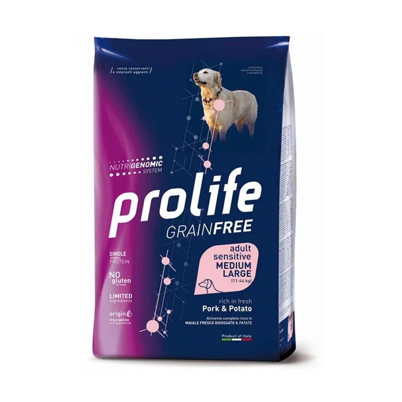 Prolife Cane Sensitive Grain Free Maiale e Patate Medium/Large - 10 kg