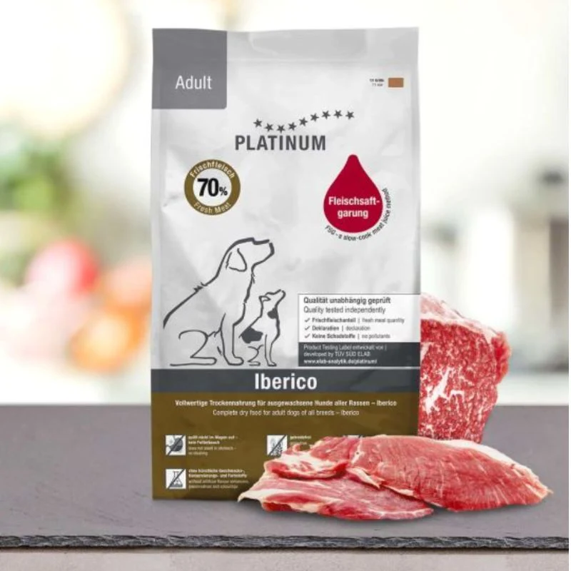 Platinum Adult Iberico - Crocchette Semi-Umide per Cani, 1,5 kg