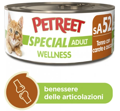 Petreet Wellness Tonno con Carota e Zucca - Umido Naturale Gatto - 70 g