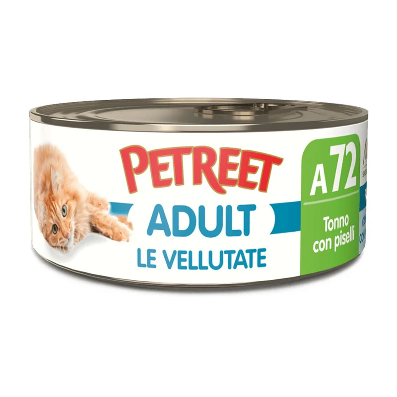 Petreet Vellutate Tonno con Piselli - Cibo Umido Morbido per Gatti - 70g