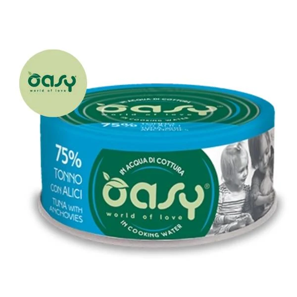 Oasy Wet Cat More Love Tonno con Alici - Umido Gatti Lattina - 70 g