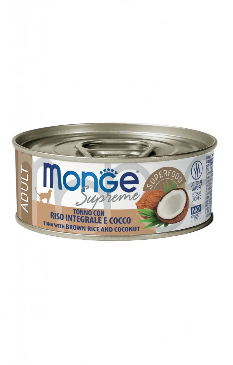 Monge Supreme Adult Tonno, Riso Integrale e Cocco - 80g