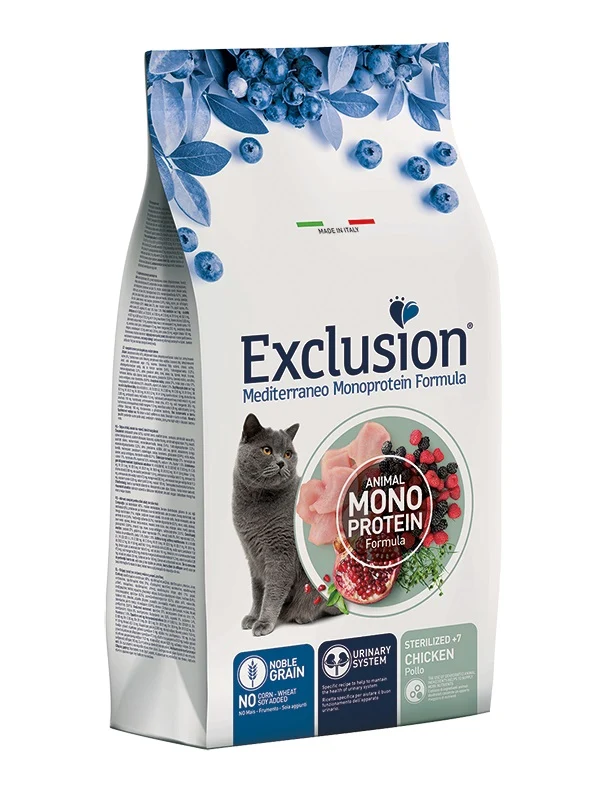 Exclusion Gatto Mediterraneo Adulto Sterilizzato +7 Pollo 300 g
