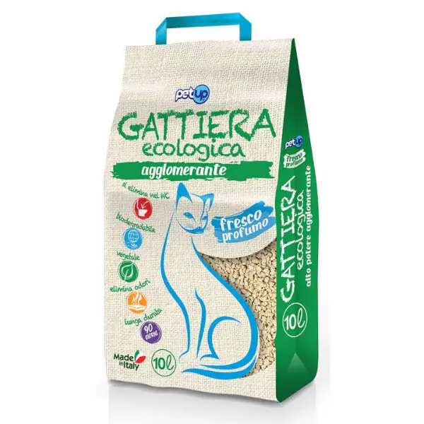 Lettiera ecologica vegetale fresco profumo Gattiera PetUp