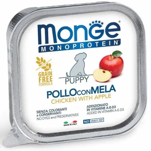 Monge Monoprotein Frutta Puppy Pollo e Mela - Umido Cuccioli, 150g