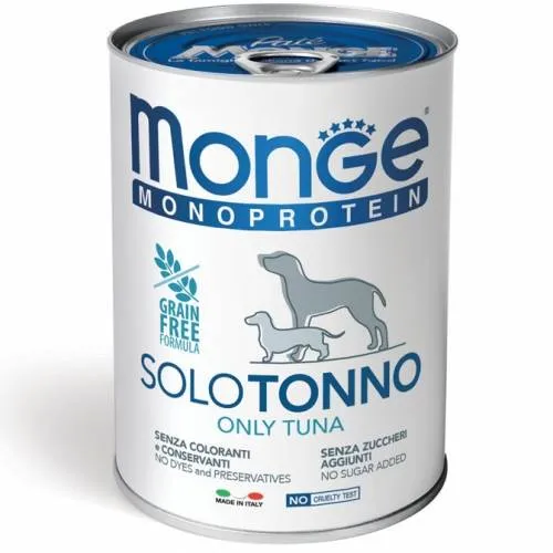 Monge Monoprotein Adult 100% Solo Tonno - Umido Cani, 400g
