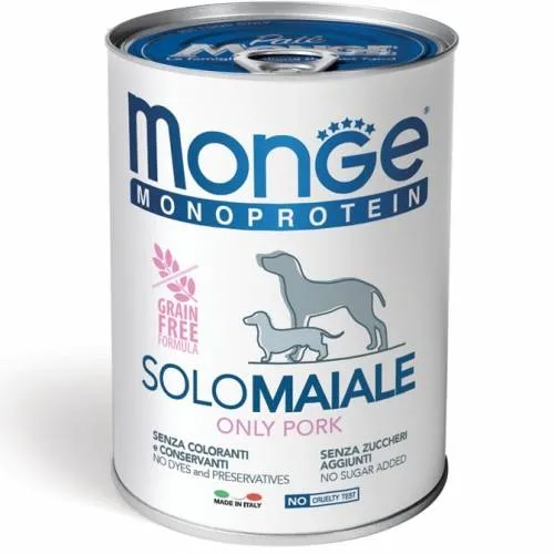 Monge Monoprotein Adult 100% Solo Maiale - Umido Cani, 400g