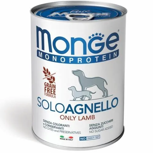 Monge Monoprotein Adult 100% Solo Agnello - Umido Cani, 400g