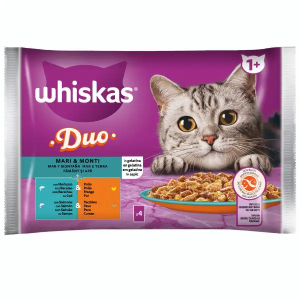 Whiskas Duo Multipack 4 pezzi da 85 gr