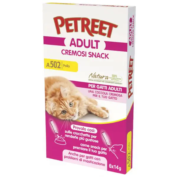 Petreet Cremosi Snack per gatti 6x14 gr