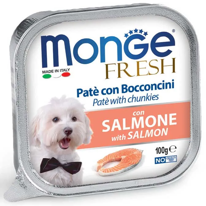 Monge Fresh Vaschetta al Salmone - Cibo Umido Cani, 100g