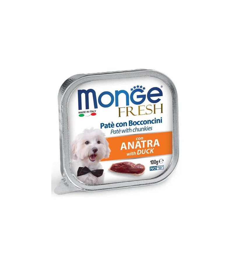 Monge Fresh Vaschetta all'Anatra - Cibo Umido Cani, 100g