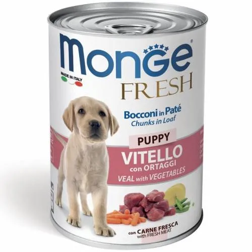 Monge Fresh Puppy Vitello e Ortaggi - Cibo Umido Cuccioli, 400g