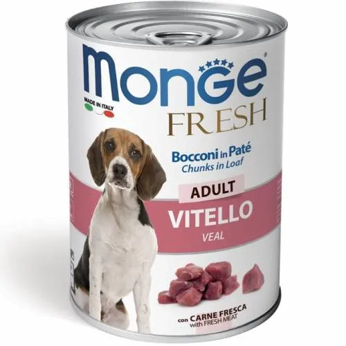 Monge Fresh Adult al Vitello - Cibo Umido per Cani, 400g