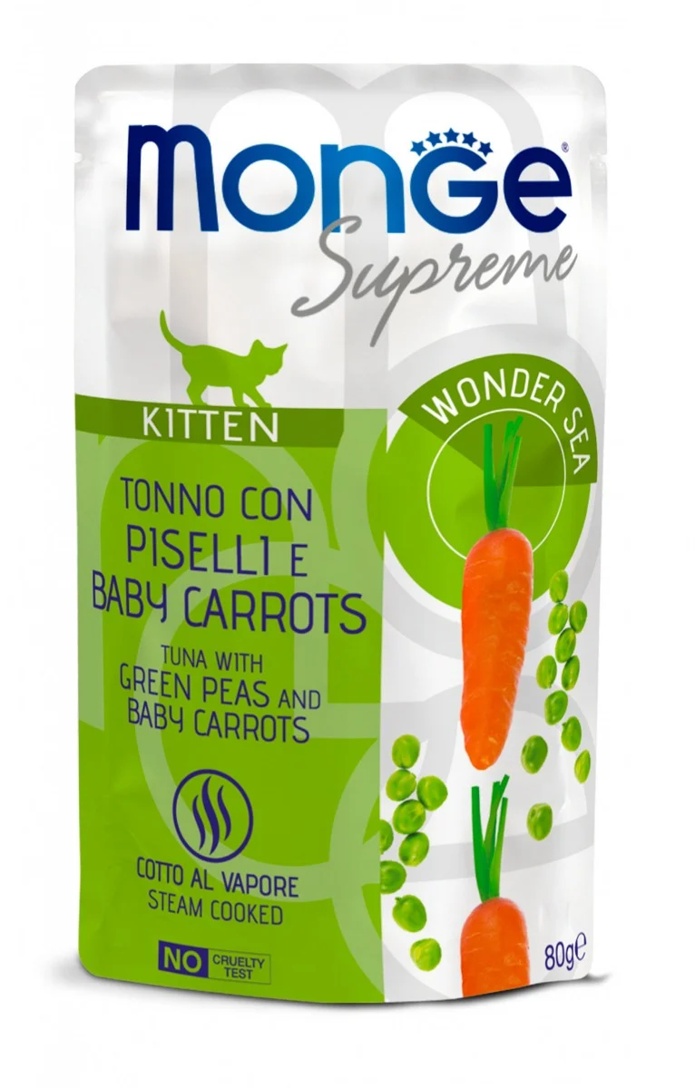 Monge Supreme Kitten Tonno con Piselli e Carote - Busta 80g