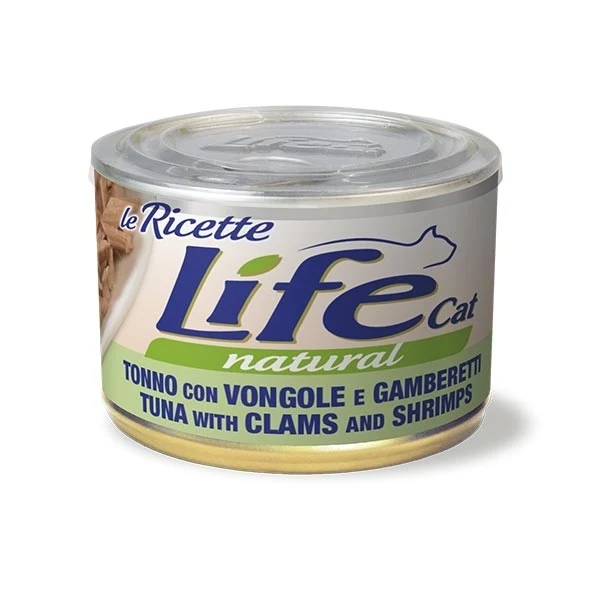 Life Cat Natural Le Ricette Tonno, Vongole e Gamberetti - 150g