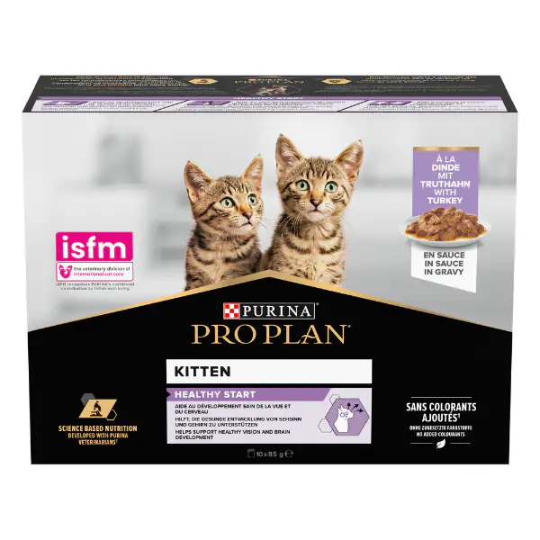 Purina Pro Plan Kitten Healthy Start Umido Gatti in Salsa Tacchino Multipack 10x85g