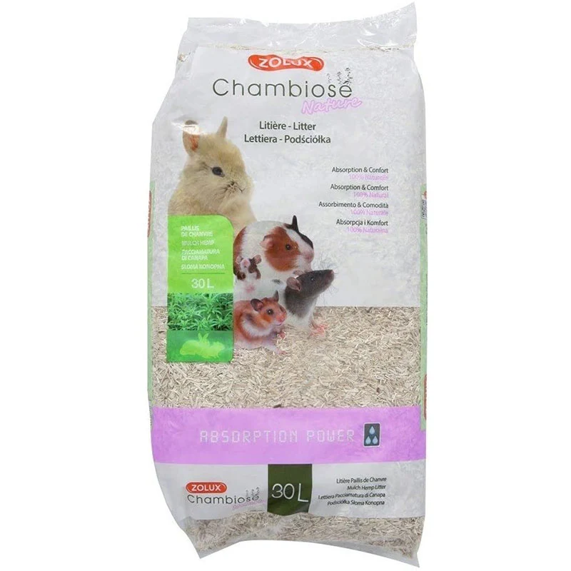Chambiose Nature Lettiera in Canapa per Roditori e Uccelli - 30L