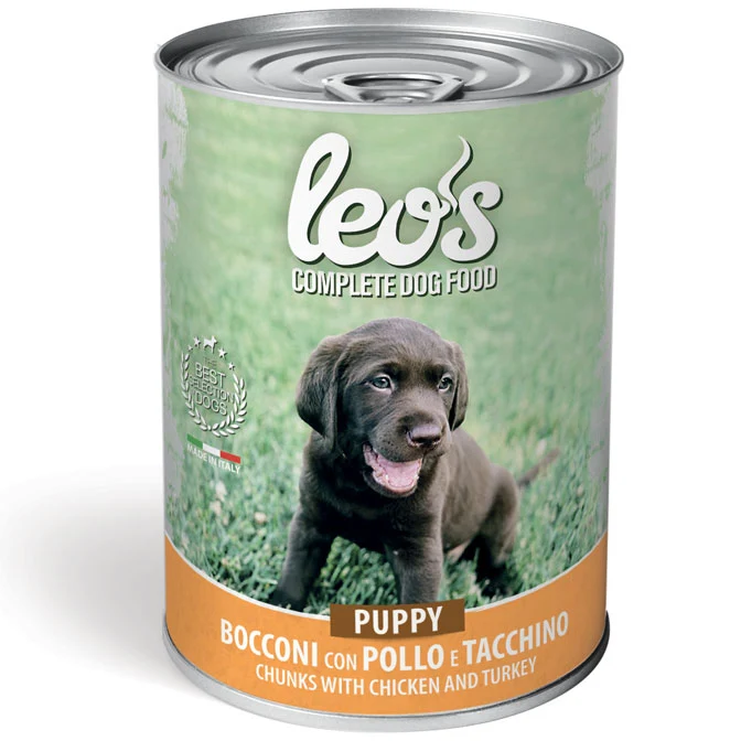 Leo's Dog Cibo Umido Puppy Pollo e Tacchino per Cuccioli - 415g