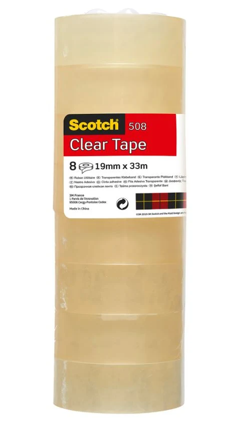 NASTRO ADESIVO SCOTCH 19 MM x 33 M TRASPARENTE 8 ROTOLI