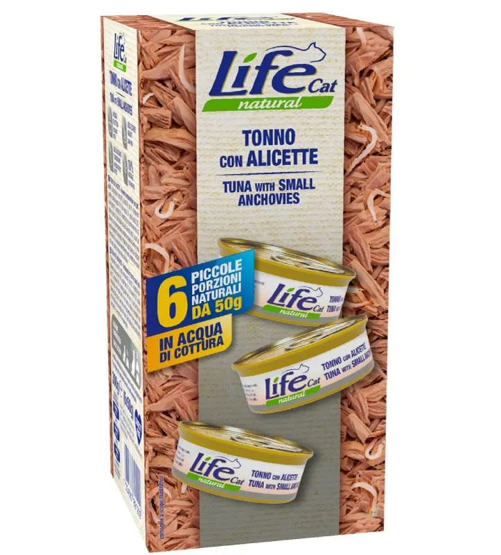 Life Cat Natural Multipack Gatto Tonno e Alicette - 6x50g
