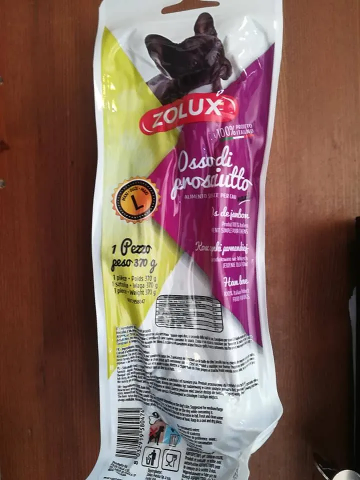 Zolux Osso di Prosciutto Maxi - Premio Naturale Lungo per Cani - 22 cm