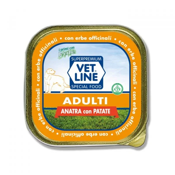 Vet Line Adulti all'Anatra Cibo Umido per Cani - 150g