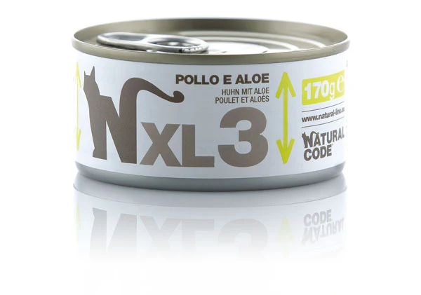 Natural Code Gatto Lattina XL (03) Adulto Pollo & Aloe 170 g