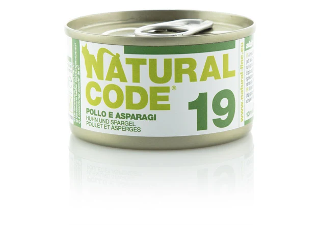 Natural Code Gatto Lattina (19) Adulto Pollo & Asparagi 85 g