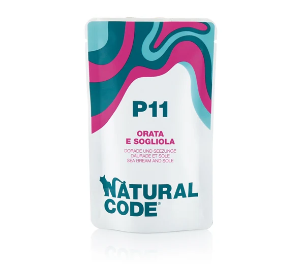 Natural Code Gatto Busta (P11) Adulto Orata & Sogliola 70 g