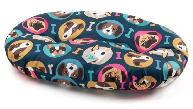 LEO PET CANE CUSCINO OVALE "NETTUNO OXFORD DOGS" 65x45 CM