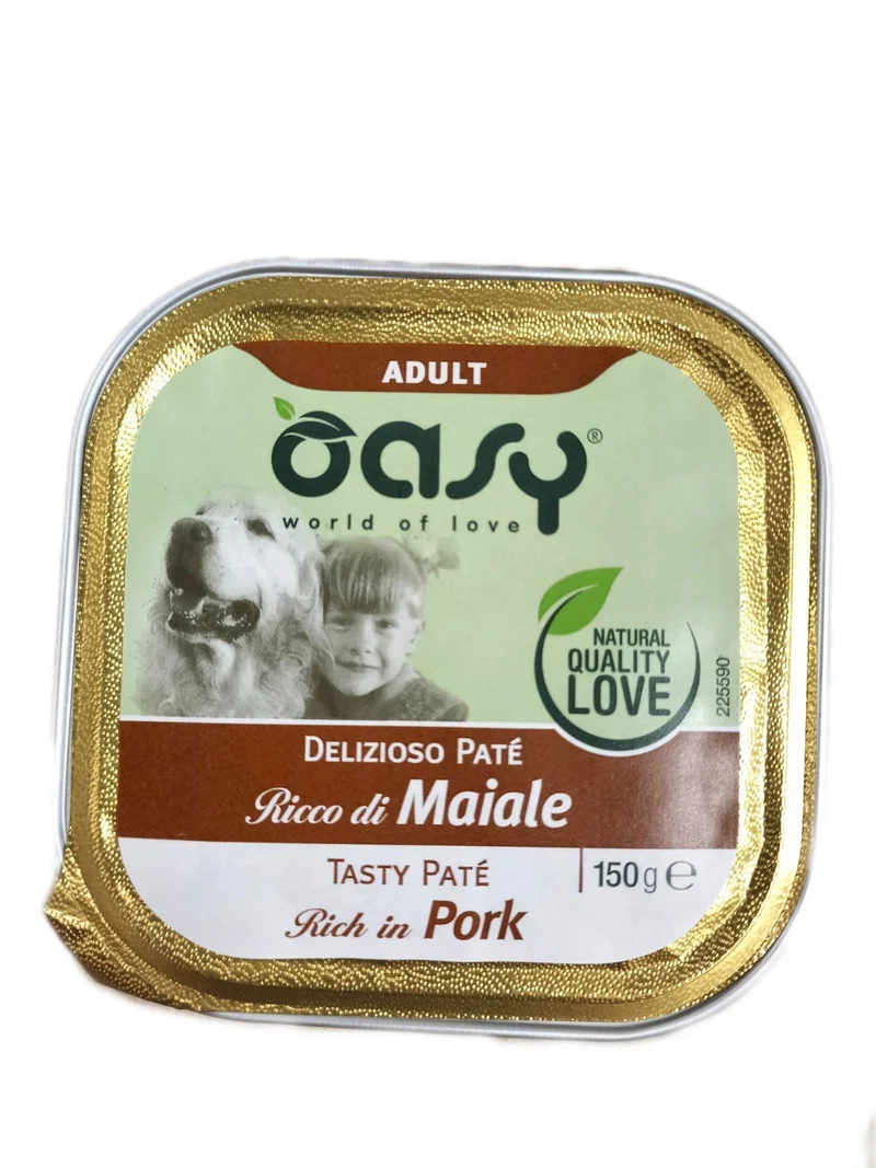 Oasy Wet Dog Delizioso Paté Adult al Maiale - Vaschetta 150 g