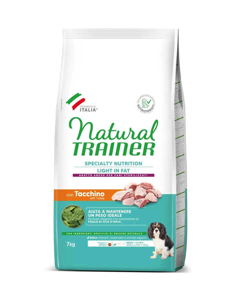 Natural Trainer Dog Adult Small/Toy Light in Fat Tacchino - 7 kg