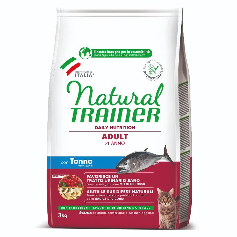 Natural Trainer Adult Gatto con Tonno - Crocchette Complete - 1,5 kg