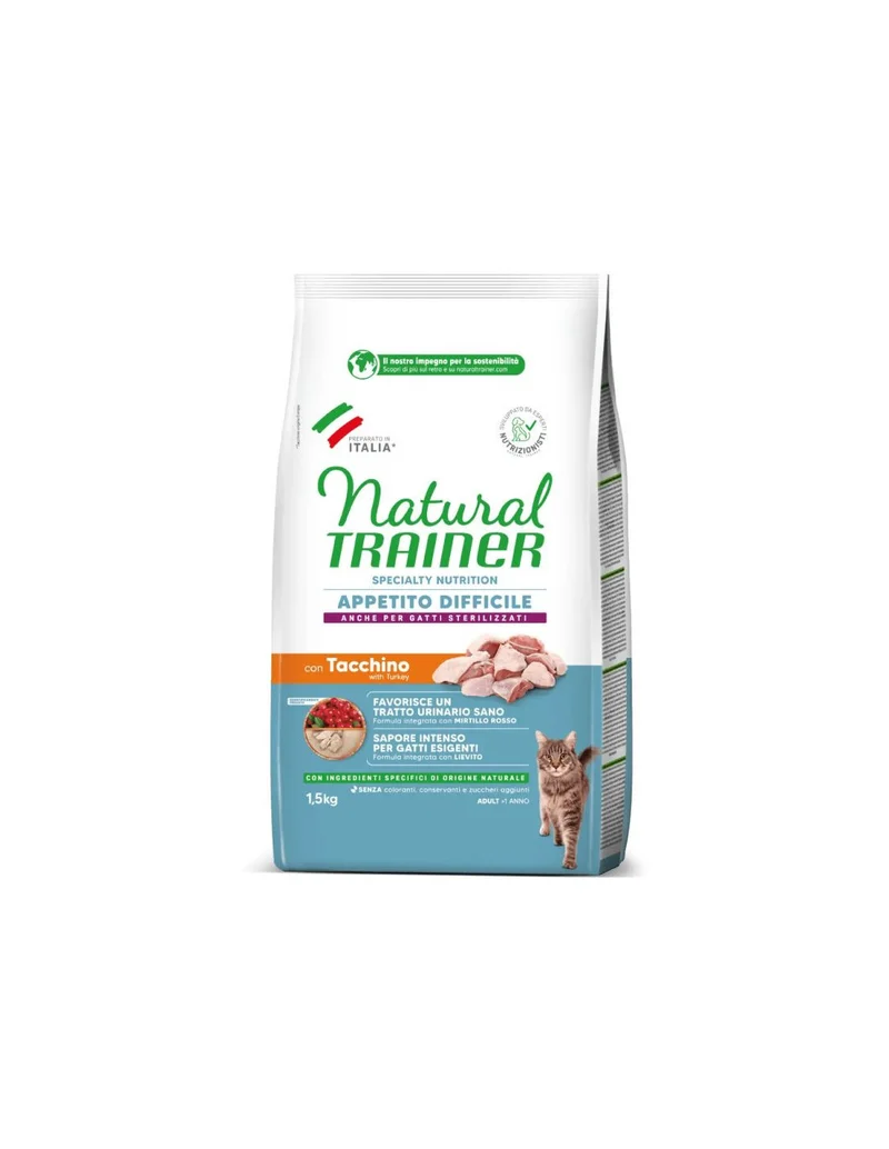 Natural Trainer Exigent Gatto Tacchino - Secco Appetibile - 1,5 kg