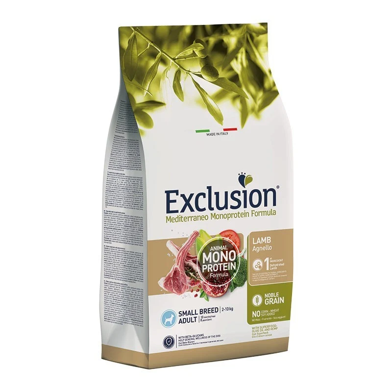 Exclusion Mediterraneo Dog Adult Small all'Agnello - 2 kg