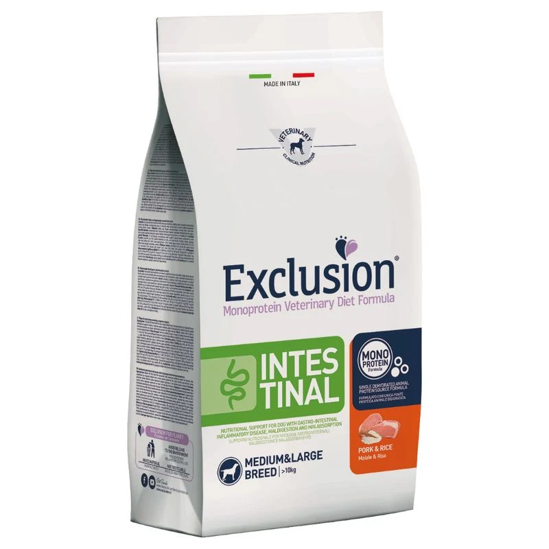 Exclusion Veterinary Diet Dog Intestinal Maiale e Riso Medium/Large - 2 kg