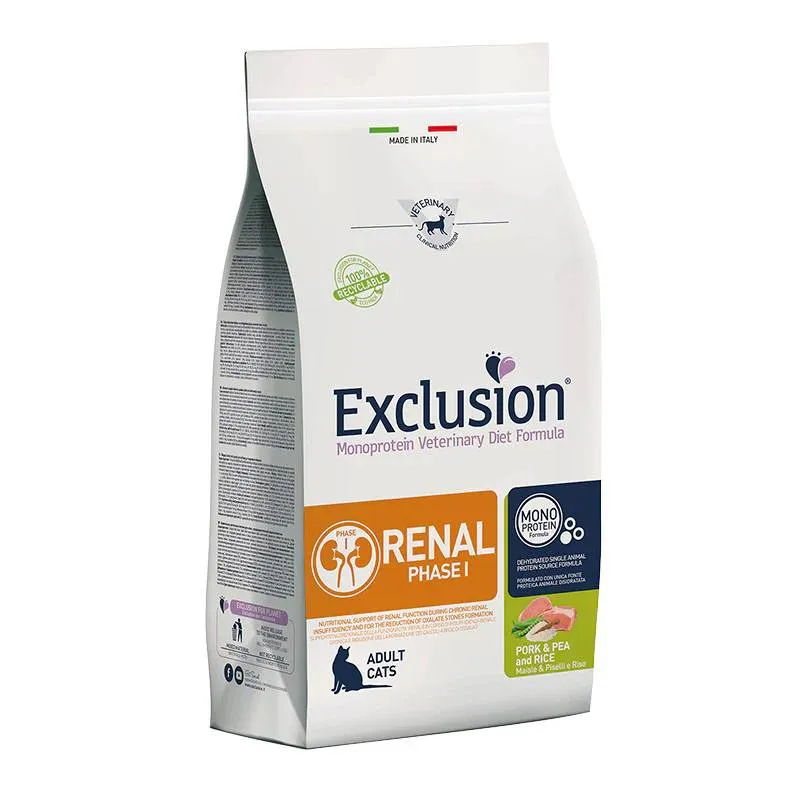 Exclusion Veterinary Diet Gatto Renal Fase 1 Maiale e Riso - 1,5 kg