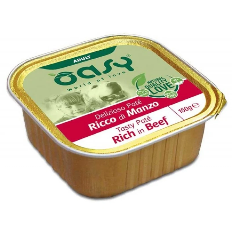 Oasy Cane Delizioso Paté Adulto Manzo 150 g