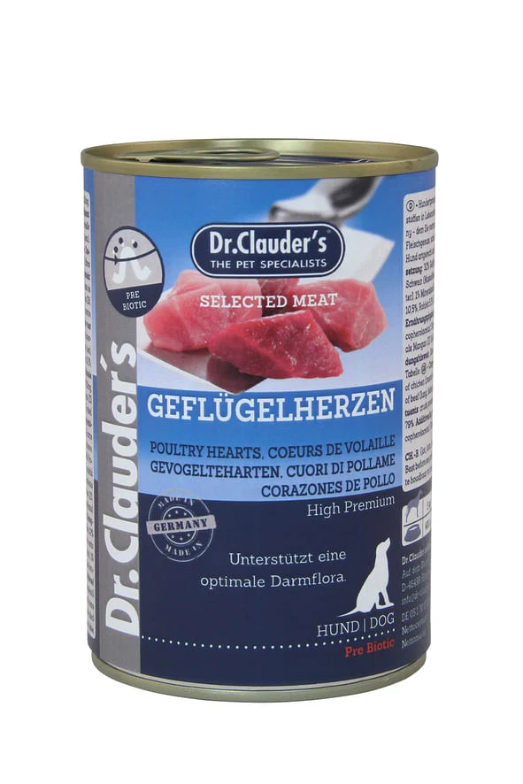 Dr. Clauder's Selected Meat Cuori di Pollo - Cibo Umido Ricco di Sapore - 400g