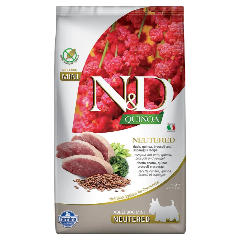 Farmina N&D Quinoa Dog Adult Mini Neutered Anatra - 2,5 kg