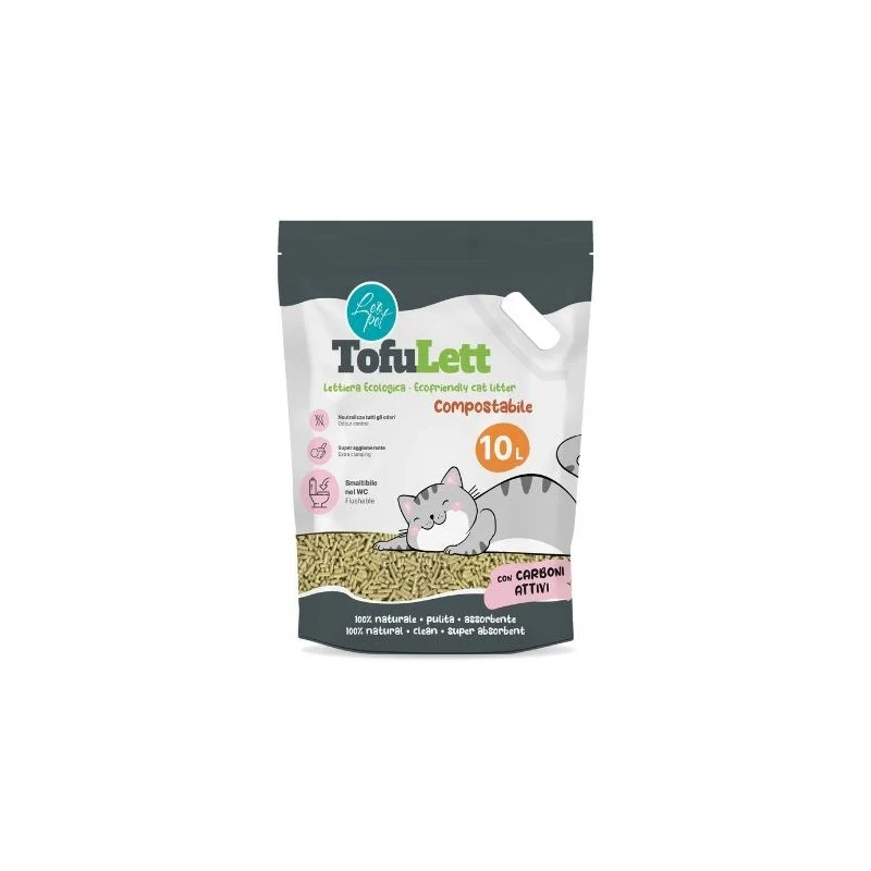 Leopet Tofulett Lettiera al Tofu ai Carboni Attivi - 10L